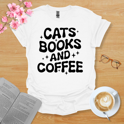 Cats Books And Coffee T-Shirt